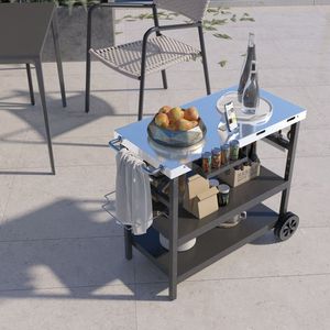 Carrello Pieghevole a 2 Ruote e 3 Ripiani per Esterni con Porta Telefono - Product Image 1