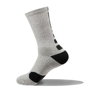 Chaussettes en coton personnalisées avec logo – Chaussettes pour hommes de qualité supérieure, rembourrées, pour affaires et décontractées, avec bandes décoratives au bas - Product Image 4