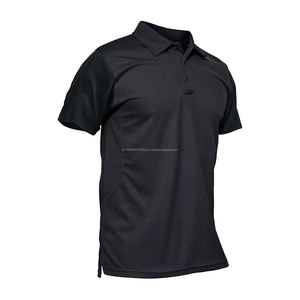 Camiseta de Color Sólido para Hombre, Camisa de Golf de Manga Corta Transpirable y Secado Rápido, Camiseta Táctica de Piqué - Product Image 1