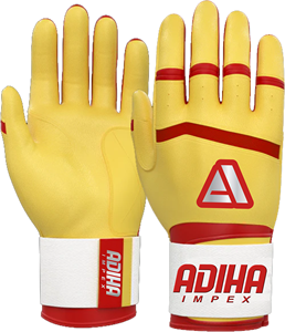 ถุงมือตีเบสบอลหนังสีเหลือง Adiha Impex ระดับมืออาชีพ ปรับแต่งได้ด้วยแถบตีนตุ๊กแก สำหรับผู้ใหญ่ทุกเพศ ใช้ฝึกซ้อม ทนทาน - Product Image 1