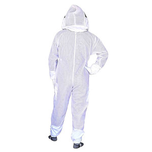 SALVA LEATHER Full Body Beekeeping <b>Suit</b> with Ventilated Hood White Four Seasons Use Casual Style Protective Clothing - Product Image 6