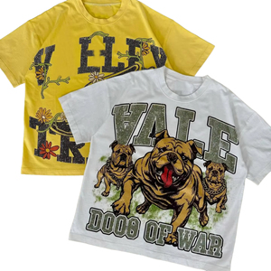 T-shirts pour hommes 100% coton, col rond épais, t-shirt personnalisé avec strass, impression vintage DTG, design graphique, t-shirt pour hommes surdimensionné - Product Image 4