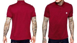 Camiseta de tacto suave para hombre, polo de alta calidad con lunares en color burdeos, ropa ajustada regular, venta al por mayor, BD - Product Image 5