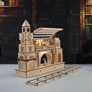 Rompecabezas 3D de Madera, Modelo de Estación de Tren, Kits de Herramientas para Construir, Manualidades Hechas a Mano, Regalo de Navidad Único - Product Image 3