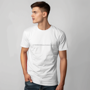 T-shirts en coton 100% personnalisés avec votre logo de marque, blancs, unis, décontractés pour hommes, vente en gros - Product Image 2