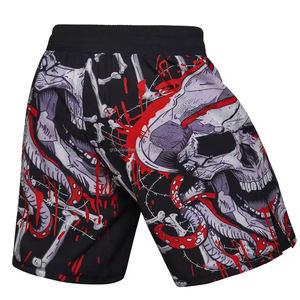 Shorts de bain décontractés pour hommes, taille mi-haute, en satin imprimé, séchage rapide, anti-plis, écologiques, avec cordon de serrage, logo personnalisé sur le devant - Product Image 2
