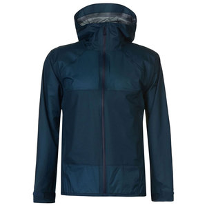 Men's Dark Blue Waterproof <b>Hooded</b> <b>Rain</b> <b>Jacket</b> Sporty Zipper Closure Windproof Outerwear Regular Fit Solid Color Polyester Shell - Product Image 4