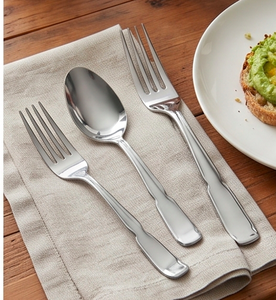 Juego de cubiertos modernos de acero inoxidable con acabado de alto brillo, aptos para lavavajillas, para bodas y cenas. - Product Image 5