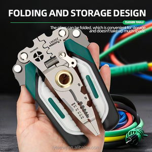 OEM, электрик, складной инструмент для зачистки проводов, обжимные инструменты, популярная углеродистая сталь, DIY, многофункциональный зубчатый режущий кабель с длинным носом - Product Image 5