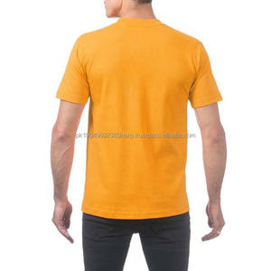 Camisetas de Hombre de Estilo Urbano, Color Liso, Algodón, Corte Ajustado, Verano, Alta Calidad, Cuello Redondo, Color Amarillo - Product Image 2