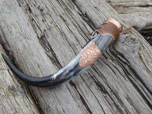 Viking <b>Drinking</b> <b>Horn</b> Eco-Friendly Carved Leather Holder Bridesmaid Groomsmen Wedding Gift by World Craft Impex - Product Image 4