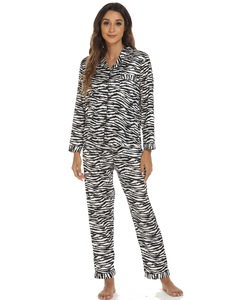 Pijamas de Satén para Mujer con Logotipo Personalizado al por Mayor, Conjunto de Pijama con Estampado de Rayas para Mujer - Product Image 6