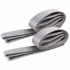Eslinga de elevación plana de 4 toneladas, 100 mm × 5 m, resistente a la abrasión, de poliéster reforzado con ojales para elevación de equipos pesados - Product Image 1