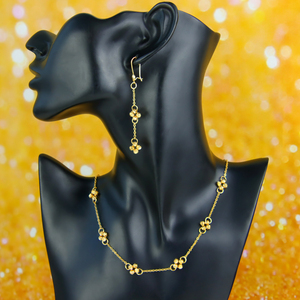 Collar de Cuentas de Oro Sencillas, Juego de 3 Piezas, Venta al por Mayor, Oro de 21k, Diseño Elegante, Joyería de Boda para Mujeres de Oriente Medio - Product Image 2