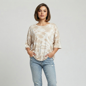 T-shirt surdimensionné personnalisé pour femme, délavé à l'acide, à épaules tombantes, style streetwear vintage, à manches courtes et col rond - Product Image 5