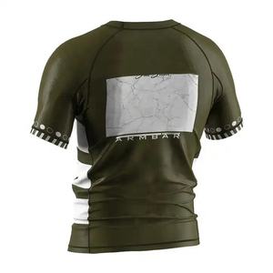 Professional Short Sleeve MMA Rashguard BJJ Compression Shirt Men's <b>Grappling</b> Training Top Sports Gym Fitness Wear - Product Image 6