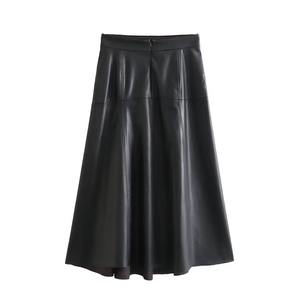 Jupe en cuir taille haute pour femme, style décontracté, respirante et naturelle, personnalisable par un fabricant professionnel, fourniture OEM - Product Image 4