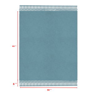 Manta de algodón de estilo moderno para decoración del sofá del hogar, manta de algodón de color sólido personalizada con grandes flecos para fabricantes en India. - Product Image 6