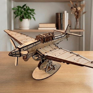 Kit de puzzle d'avion Junkers Ju 87 Stuka en bois à faire soi-même |   Modèle de bombardier de la Seconde Guerre mondiale en contreplaqué découpé au laser avec précision de 3 mm pour les loisirs créatifs - Product Image 3
