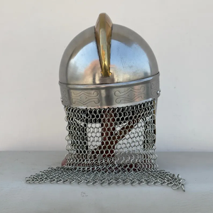 Casco de Guerrero Vikingo Medieval con Malla de Hierro, Casco de Lobo Nórdico, Disfraz de Armadura para Cosplay, Reenactamiento Histórico - Product Image 5