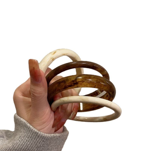 Simple Acetate Bangle Round <b>Shape</b> Acrylic Thin Fashional <b>Colourful</b> Jadeite High Quality Lucite Resin Bracelet - Product Image 1