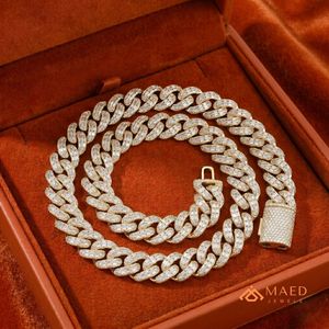 สร้อยคอโมอิสซาไนต์ชุบทอง 18K แบบ Cuban Link สไตล์ฮิปฮอป สำหรับผู้หญิงและผู้ชาย เหมาะสำหรับงานปาร์ตี้ ของขวัญสุดหรู เครื่องประดับชั้นดีจากนิวยอร์กซิตี้ - Product Image 4