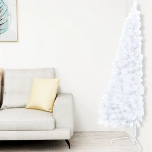 Árbol de Navidad Artificial Blanco de 82.7 Pulgadas, Preiluminado, con Juego de Bolas para Decoración de Paredes en Fiestas - Product Image 2