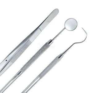 Kit Básico de 3 Piezas para Examen Dental, Espejo Bucal de Acero Inoxidable, Pinzas de Algodón, Explorador, Herramienta de Diagnóstico, Proveedor Profesional - Product Image 3