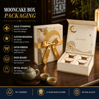 Boîte d'emballage magnétique portable haut de gamme pour le Festival de la Mi-Automne, avec couvercle et base personnalisés, boîte cadeau magnétique de luxe pour gâteaux de lune traditionnels