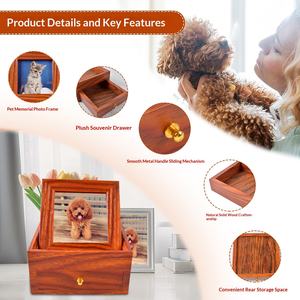 Wooden Pet Urn Ashes <b>Memorial</b> <b>Box</b> Photo Frame Commemorative Keepsake Chest for Dogs Cats Funeral Supplies - Product Image 3