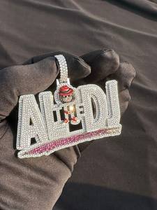 Luxury Custom <b>Initial</b> Letter <b>Pendant</b> 925 Sterling <b>Silver</b> Lab Grown Diamond Iced Out VVS Hip Hop Jewelry - Product Image 3