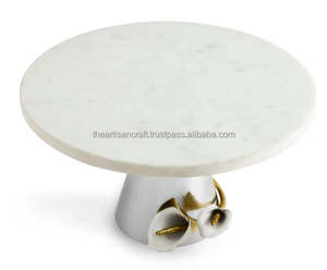 Elegante soporte de pastel de mármol blanco sostenible, artesanía artesanal, postres, caja de exhibición para servir, herramientas para pasteles - Product Image 3