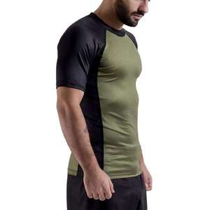 Custom <b>Men</b> Short Sleeve Rash Guard <b>Compression</b> <b>Shirt</b> MMA BJJ Jiu Jitsu Surfing Swim Gym Fitness Quick Dry UV Protection Top - Product Image 2