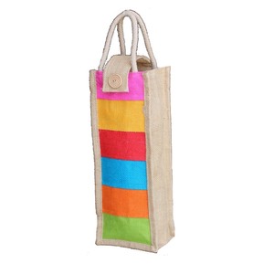 Sac cadeau en jute écologique, sac à vin durable, sac de transport pour bouteilles en fibres naturelles réutilisable pour les événements et les cadeaux - Product Image 1