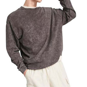 Sweat-shirts à col rond délavés à l'acide, poids lourd, 100% coton mélangé, sur mesure, basiques pour hommes, fabriqués au Pakistan - Product Image 6