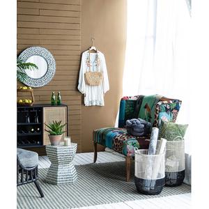 Panier de rangement en métal de style industriel avec poignées en bois, organisateur en fil métallique durable pour la cuisine - Product Image 4