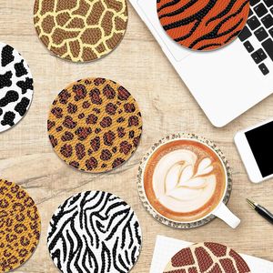 Set di 8 Sottobicchieri Piccoli Fai-da-te con Pittura 5D di Strass, Modello D0100XU641G, Tema Animali Selvatici: Zebra, Leone, Leopardo, Mucca - Artigianato - Product Image 3