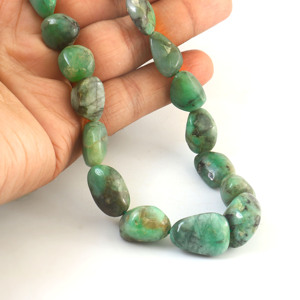 Cuentas de Esmeralda Natural Pulimentadas de 4x5 mm a 20x25 mm, Cuentas de Esmeralda Verde, Hilo de 16 Pulgadas, Lote al por Mayor para Fabricación de Joyería - Product Image 3