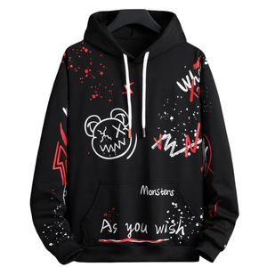Sweat-shirt à capuche surdimensionné personnalisé avec imprimé graffiti, streetwear, sweat-shirt à capuche en polaire graphique pour hommes et femmes - Product Image 1