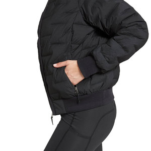 Lightweight Black Varsity <b>Jacket</b> O-Neck Collar Covered Button Closure Windproof Cotton Filling Winter Casual Wear Patchwork - Product Image 6