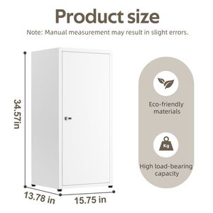 Metal Storage Locker Cabinet with Lock 34.6"H Steel Single Door <b>Adjustable</b> <b>Shelf</b> Lockable Employee Locker - Product Image 2