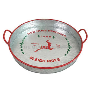 Galvanized <b>Table</b> Decor Fruit & Cake Christmas Tray Antique <b>White</b> Wash Finishing Kitchen & Metal Picnic Tools Blank Sublimation - Product Image 4