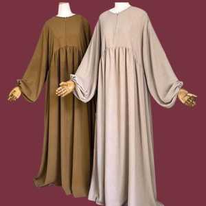 Abaya de poliéster de moda islámica para mujer, diseño étnico de manga larga, con estampado digital/reliéfico, hiyab, naqab. - Product Image 4