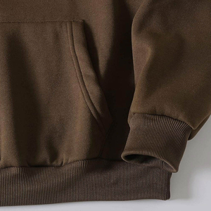 Sweat-shirts pour hommes fabriqués directement en usine, couleur marron uni personnalisée, mélange coton et polyester, vêtements d'hiver pour hommes - Product Image 5