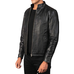Chaquetas de cuero negro desgastado para hombre, estilo vintage, para un look casual y motero, diseño premium y cómodo. - Product Image 4