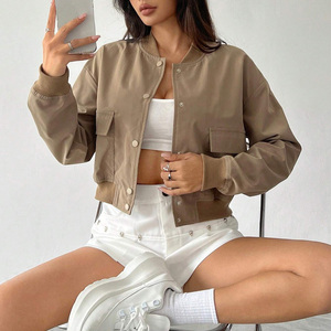 Chaqueta Bomber de Moda Urbana para Mujer, Bordado Personalizable, Corte Contemporáneo, Impermeable, Cierre de Cremallera, Mangas Desmontables - Product Image 4