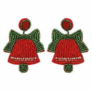 Boucles d'oreilles pendantes modernes style bohème, collection été luxe léger, broderie artisanale, perles de rocaille, tendance, pour mariages, événements et soirées - Product Image 5