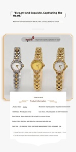 Montre à quartz rétro, tendance, vintage, style luxueux, bracelet en acier inoxydable 20 mm, boîtier en alliage 10 mm, pour femmes - Product Image 3