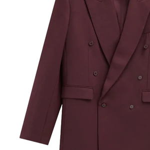 High Quality Women's <b>Woolen</b> Blazer Double Breasted Retro Suit Blazer Sorority Jacket Autumn Winter Casual Fashion <b>Top</b> Wholesale - Product Image 5