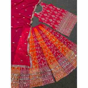 ชุดท็อปผ้าจอร์เจตต์ปักลายแฟชั่น พร้อมกางเกงปาลาซโซและผ้าคลุมไหล่ สีแดง - Product Image 6